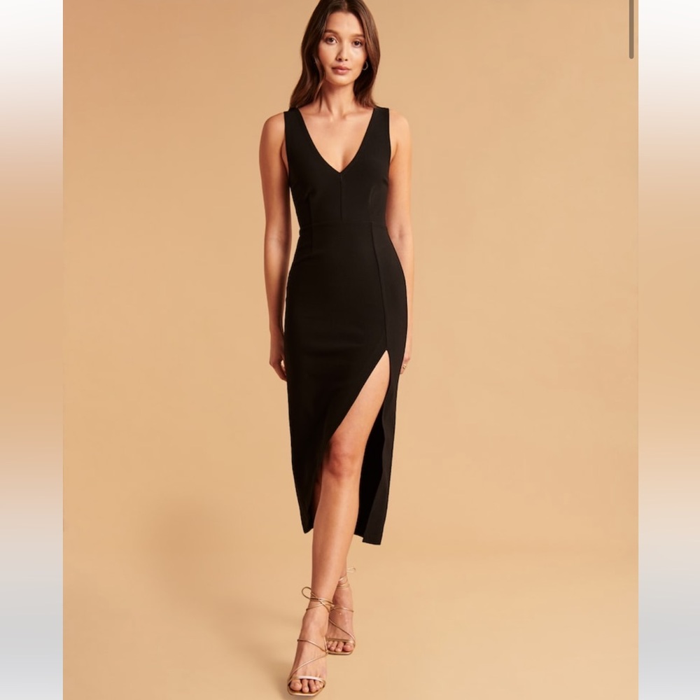 Abercrombie Plunge Neck Midi Dress LP